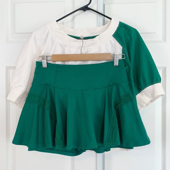 SET FP Movement On Base Tee & Pleats And Thank You Skort Skirt Green M/L - Picture 5 of 13